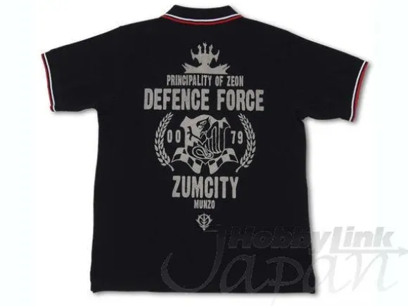 Zeon Defense Force Polo Shirt Black x Red M