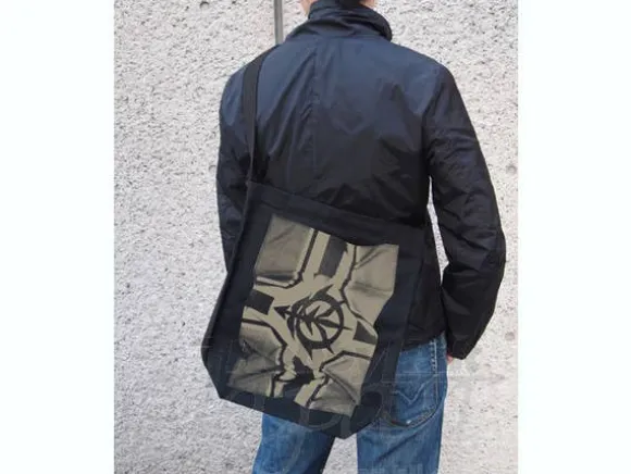 Zeon Photo Print Shoulder Tote Bag Black