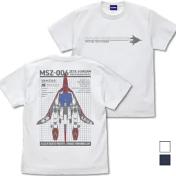 Zeta Gundam: Drawing Wave Rider T-shirt WHITE S