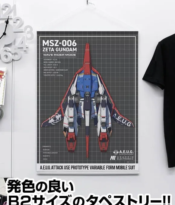 Zeta Gundam: Drawing Wave Rider B2 Tapestry