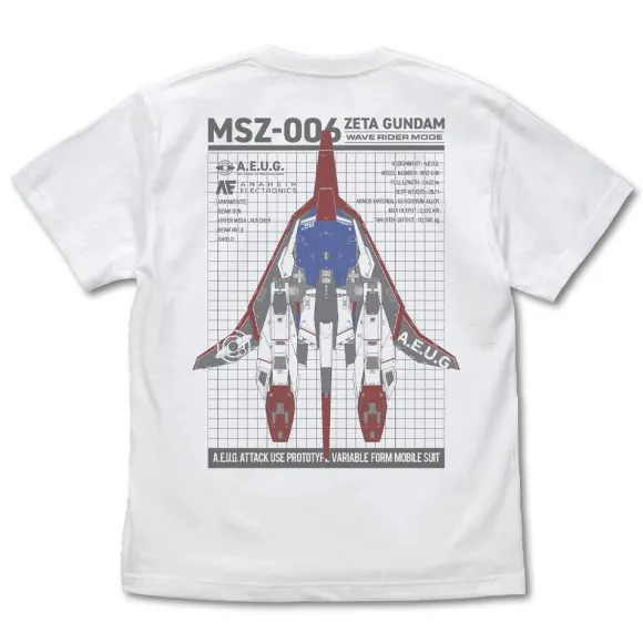 Zeta Gundam: Drawing Wave Rider T-shirt WHITE L