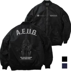 Zeta Gundam: Newly Drawn Wave Rider MA 1 Jacket BLACK XL