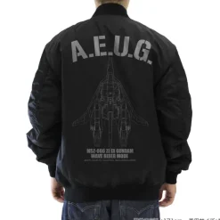 Zeta Gundam: Newly Drawn Wave Rider MA 1 Jacket BLACK XL