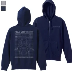 Zeta Gundam: Newly Drawn Wave Rider Zip Hoodie NAVY S
