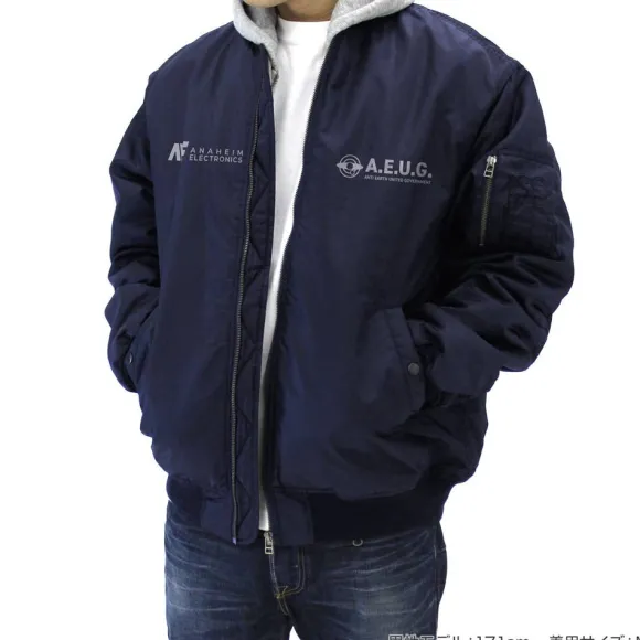 Zeta Gundam: Newly Drawn Wave Rider MA 1 Jacket NAVY M